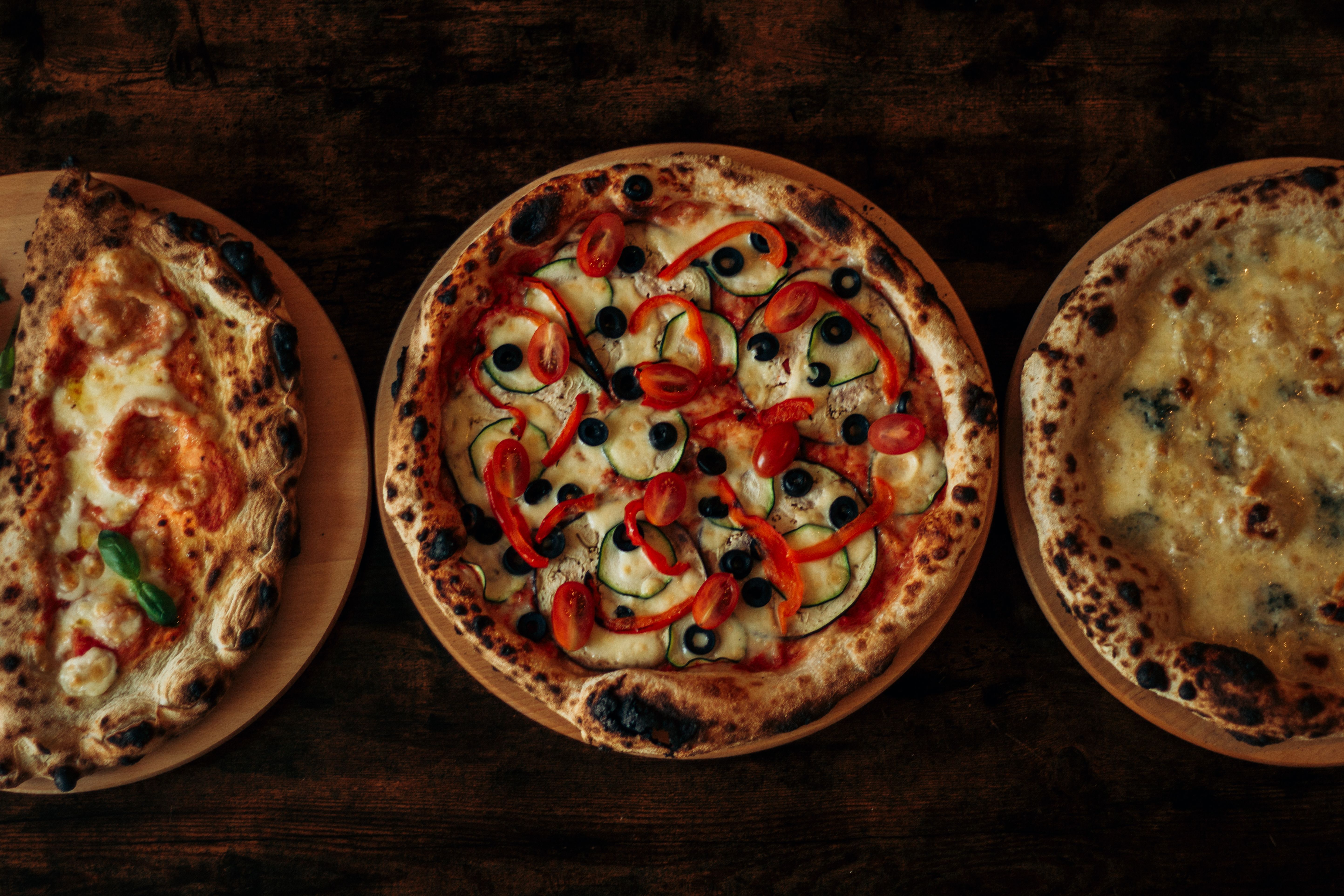 Flames inside a wood-fired pizza oven